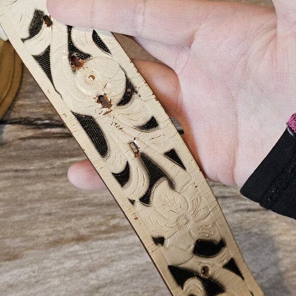 VTG Rockmount Western Leather Belt Square Dancing Buckle Removable  34-40" - Picture 8 of 10